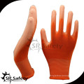 SRSAFETY orange nylon PU gloves construction